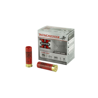 Winchester Super-X 16ga 2.75in 1oz #8 Shot Ammunition - 25 Rounds