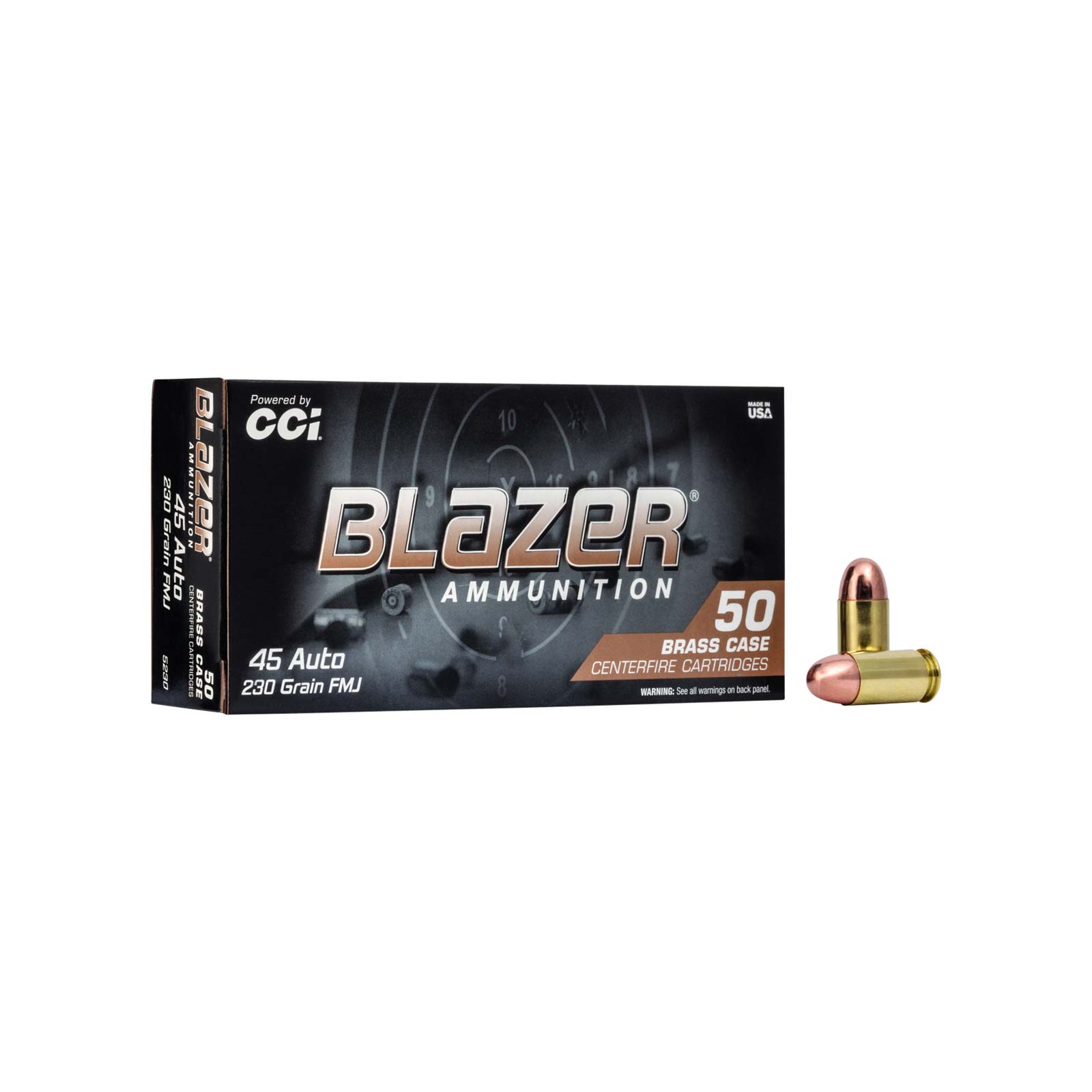 Blazer Brass .45 Auto 230gr. FMJ Ammunition 50-Box-img-0
